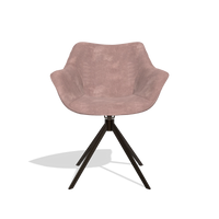 Chaise de salle à manger Padua 6333 en tissu Adore 200 (taupe), pied pivotant en espresso, vue de face