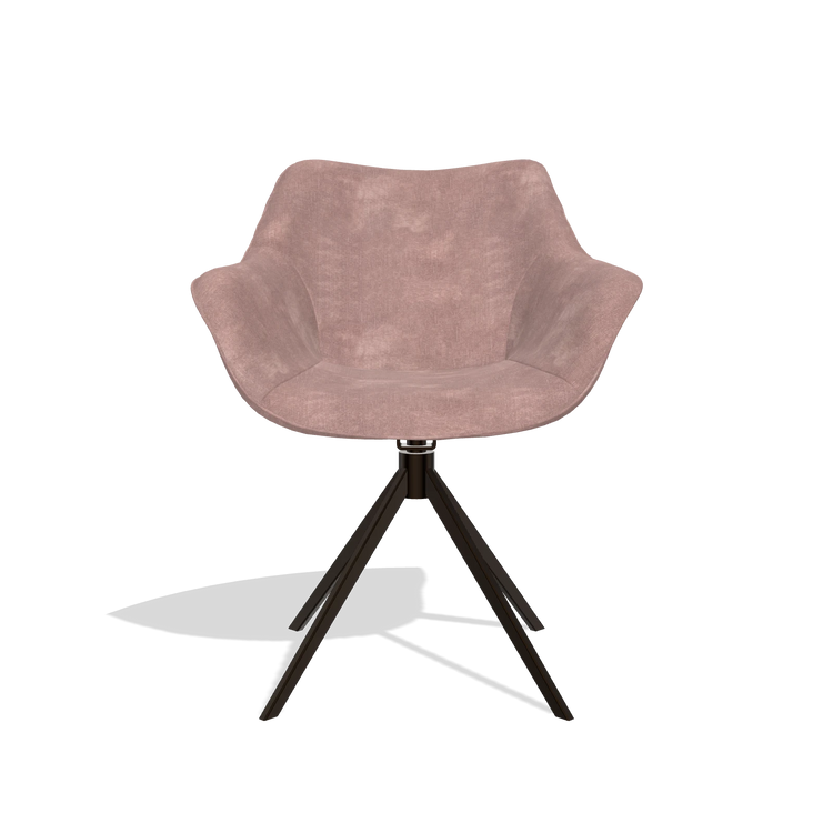 Chaise de salle à manger Padua 6333 en tissu Adore 200 (taupe), pied pivotant en espresso, vue de face