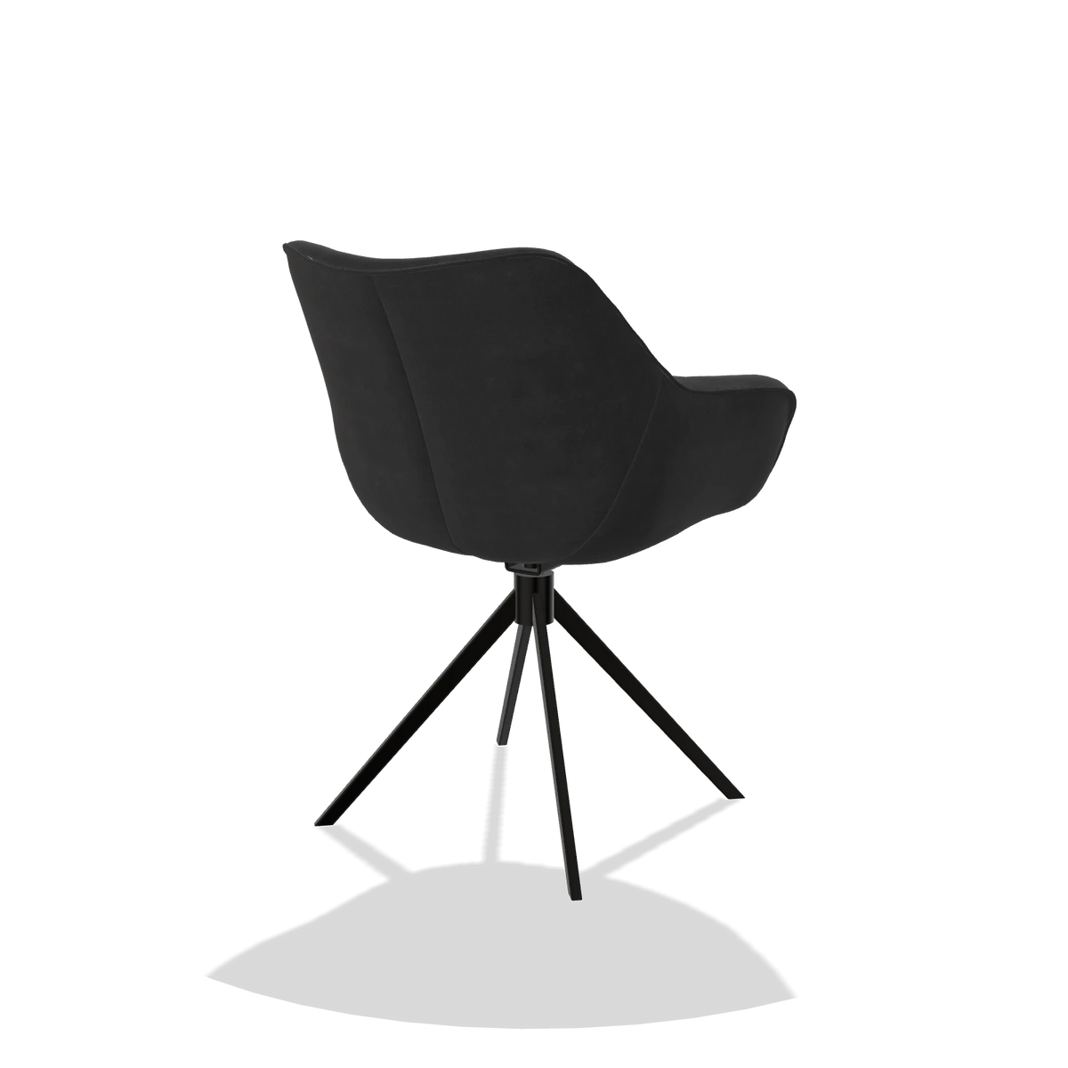 Esszimmerstuhl Padua 6333 in Stoff Adore 67 (Schwarz), Drehfuß in Schwarz, Schrägansicht von hinten