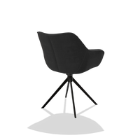 Esszimmerstuhl Padua 6333 in Stoff Adore 67 (Schwarz), Drehfuß in Schwarz, Schrägansicht von hinten