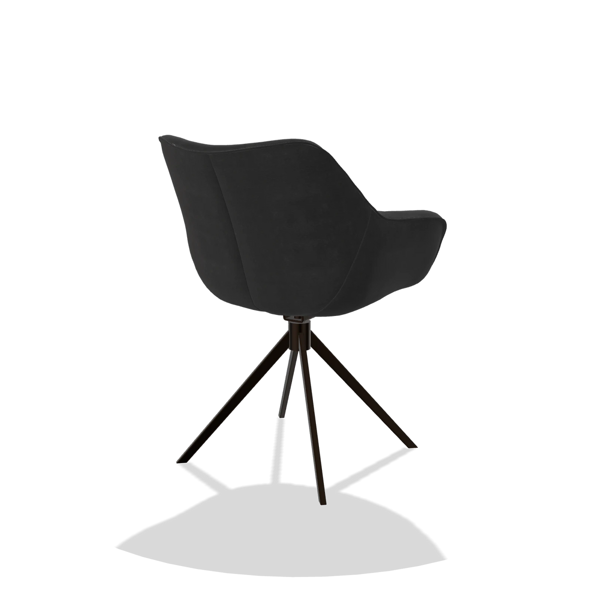 Esszimmerstuhl Padua 6333 in Stoff Adore 67 (Schwarz), Drehfuß in Espresso, Schrägansicht von hinten