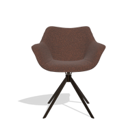Dining Chair Padua 6333 in Ascot Brick fabric (chocolate), espresso swivel base, front view