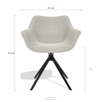 Silla de comedor Padua 6333, medidas 65 x 61 x 82 cm
