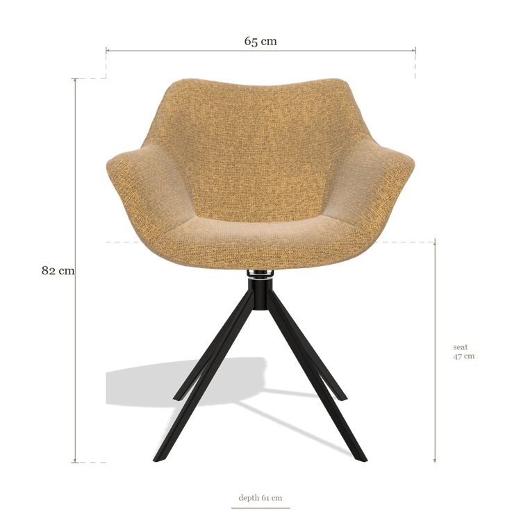 Silla de comedor Padua 6333, medidas 65 x 61 x 82 cm