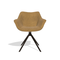 Silla de comedor Padua 6333 en tela Mito 06 (coñac), base giratoria en espresso, vista frontal
