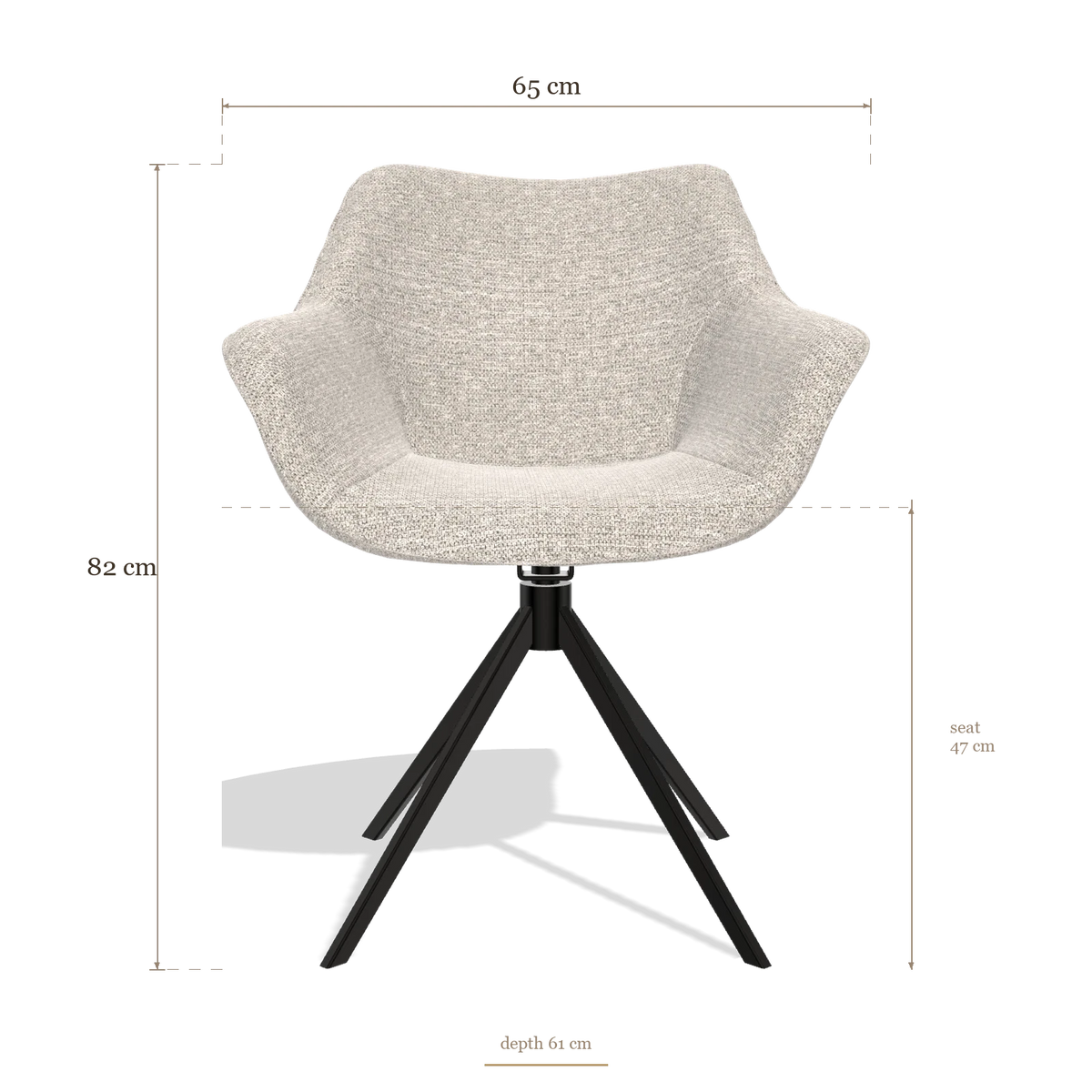 Sedia da pranzo Padua 6333, dimensioni 65 x 61 x 82 cm