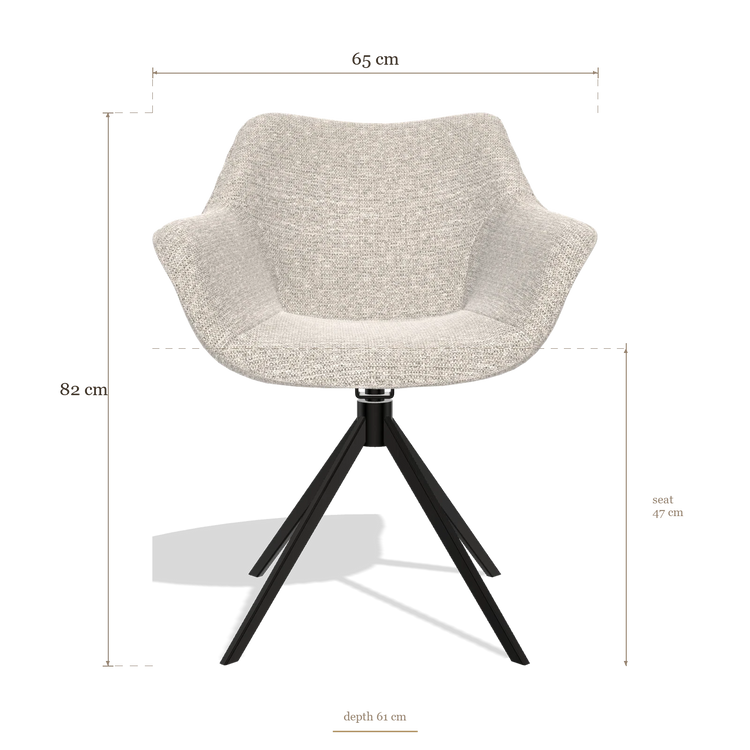Sedia da pranzo Padua 6333, dimensioni 65 x 61 x 82 cm