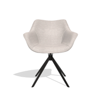 Sedia da pranzo Padua 6333 in tessuto Oasis 01 (grigio chiaro), base girevole in nero, vista frontale