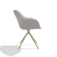 Sedia da pranzo Padua 6333 in tessuto Oasis 01 (grigio chiaro), base girevole in champagne, vista laterale