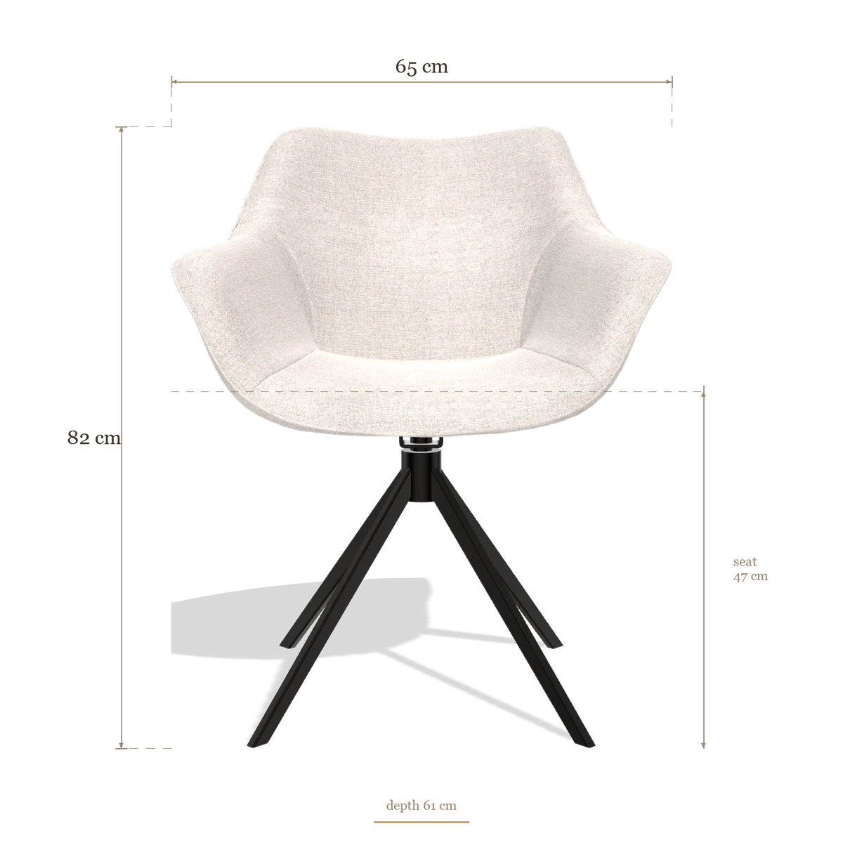 Sedia da pranzo Padua 6333, dimensioni 65 x 61 x 82 cm