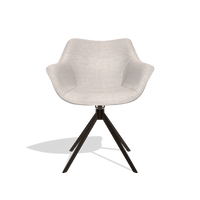Sedia da pranzo Padua 6333 in tessuto Oasis 01 (grigio chiaro), base girevole in espresso, vista frontale