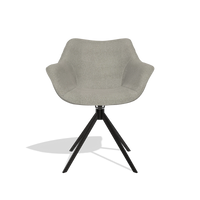 Sedia da pranzo Padua 6333 in tessuto Rhythm 84 (grigio), base girevole in nero, vista frontale