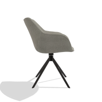 Sedia da pranzo Padua 6333 in tessuto Rhythm 84 (grigio), base girevole in nero, vista laterale