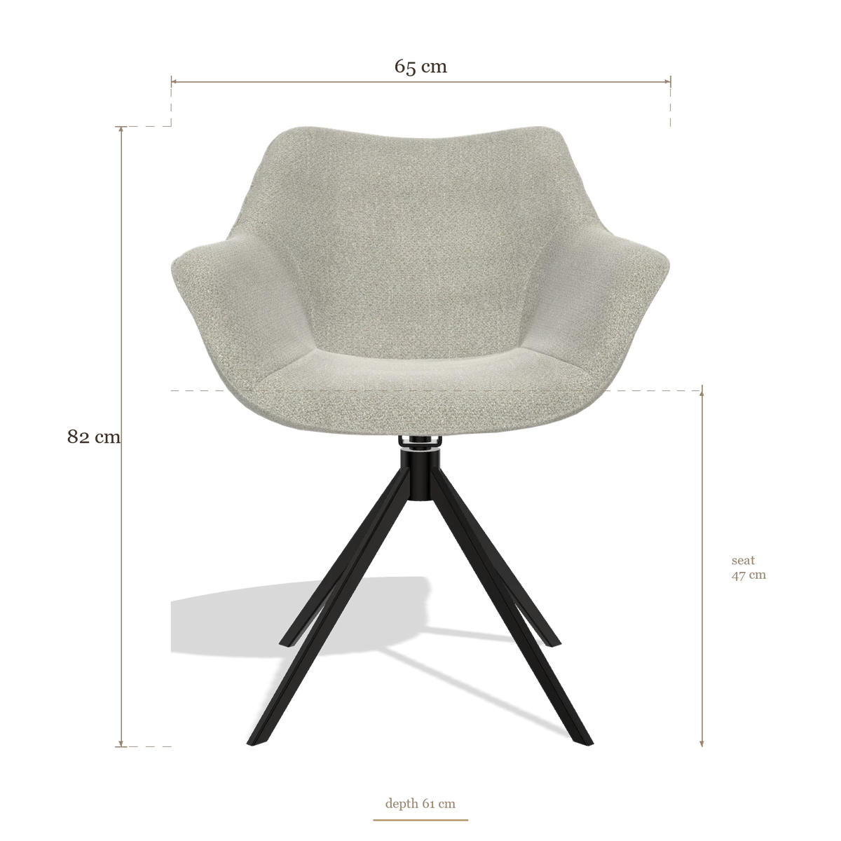 Sedia da pranzo Padua 6333, dimensioni 65 x 61 x 82 cm