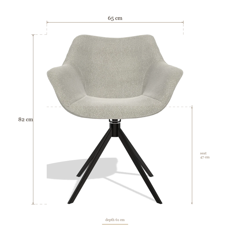Sedia da pranzo Padua 6333, dimensioni 65 x 61 x 82 cm