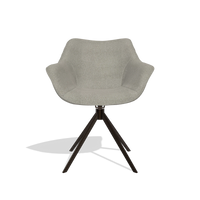 Sedia da pranzo Padua 6333 in tessuto Rhythm 84 (grigio), base girevole in espresso, vista frontale