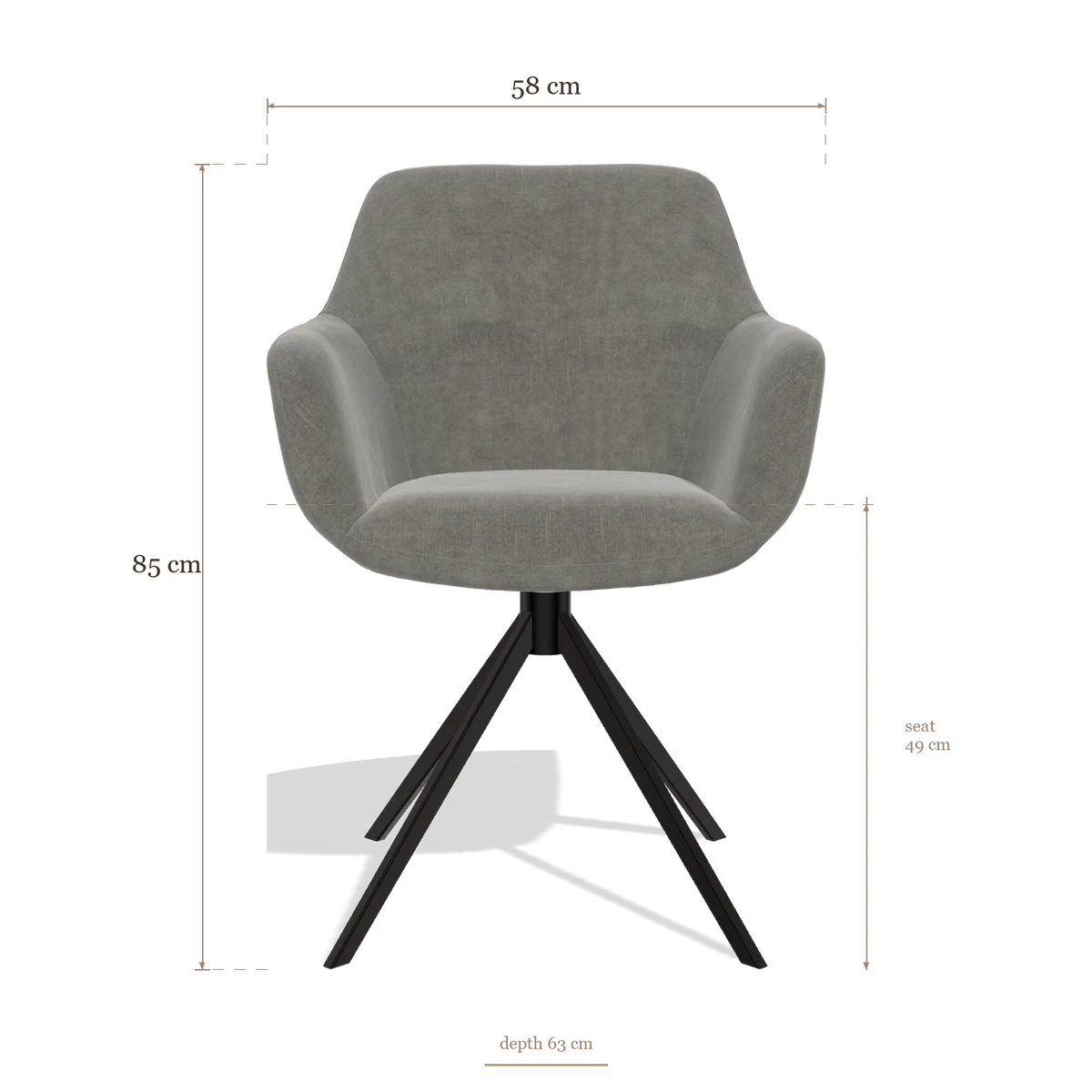 Sedia da pranzo Pavia 6687, dimensioni 58 x 63 x 85 cm