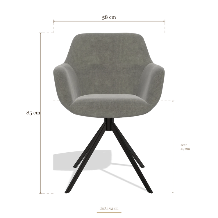 Sedia da pranzo Pavia 6687, dimensioni 58 x 63 x 85 cm