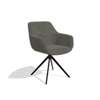 Sedia da pranzo Pavia 6687 in tessuto Adore 156 (grigio scuro), base girevole in espresso, vista angolata
