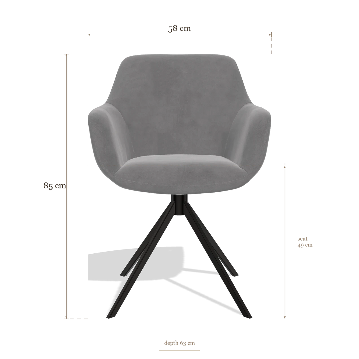 Sedia da pranzo Pavia 6687, dimensioni 58 x 63 x 85 cm