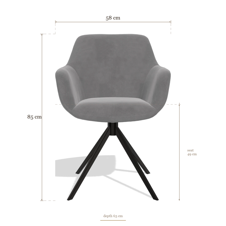 Sedia da pranzo Pavia 6687, dimensioni 58 x 63 x 85 cm