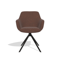 Esszimmerstuhl Pavia 6687 in Stoff Ascot Brick (Schokobraun), Drehfuß in Schwarz, Vorderansicht