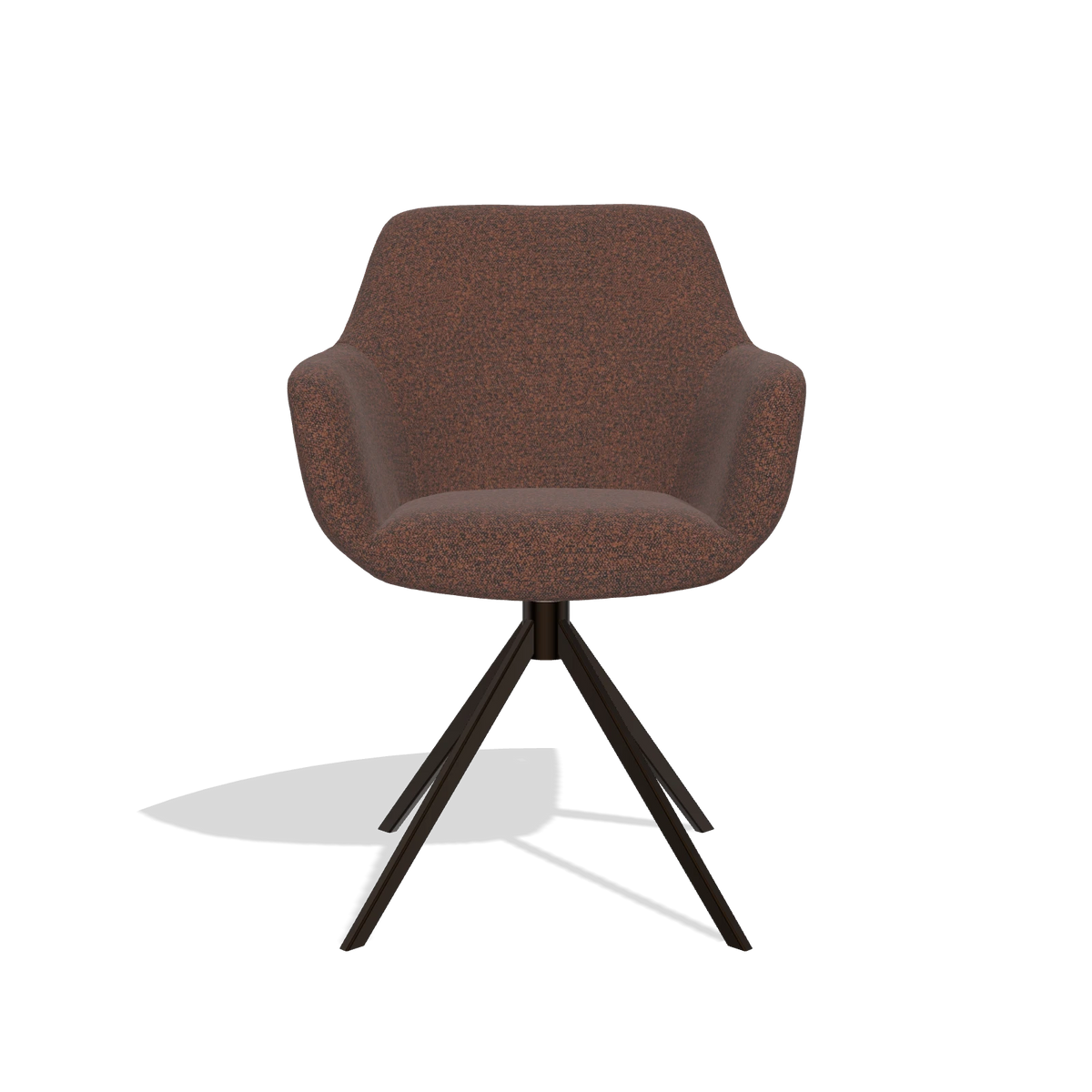 Esszimmerstuhl Pavia 6687 in Stoff Ascot Brick (Schokobraun), Drehfuß in Espresso, Vorderansicht