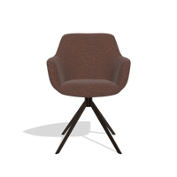 Esszimmerstuhl Pavia 6687 in Stoff Ascot Brick (Schokobraun), Drehfuß in Espresso, Vorderansicht