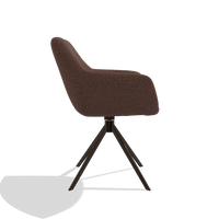 Esszimmerstuhl Pavia 6687 in Stoff Ascot Brick (Schokobraun), Drehfuß in Espresso, Seitenansicht