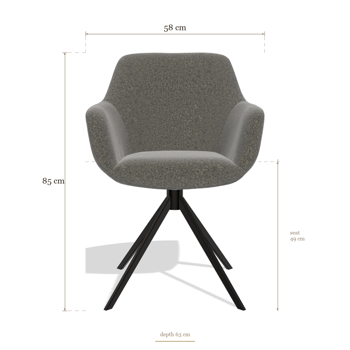 Esszimmerstuhl Pavia 6687, Maße 58 x 63 x 85 cm