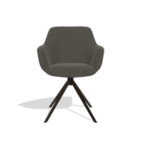 Esszimmerstuhl Pavia 6687 in Stoff Ascot Mouse (Schokobraun), Drehfuß in Espresso, Vorderansicht