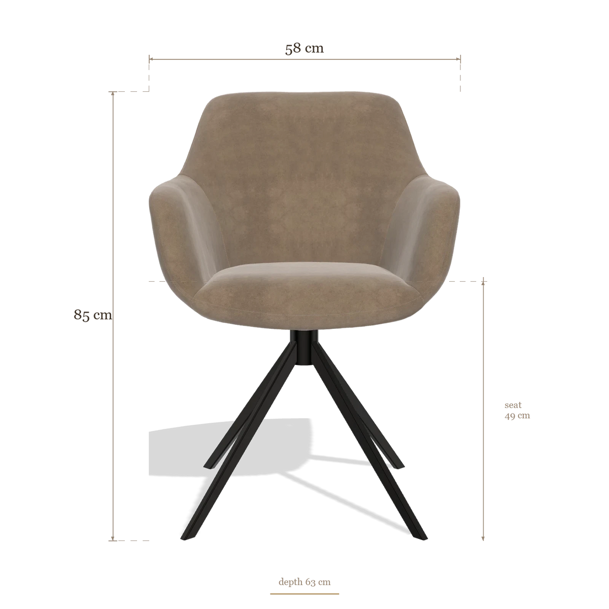 Dining Chair Pavia 6687, dimensions 58 x 63 x 85 cm
