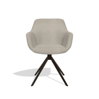 Silla de comedor Pavia 6687 en tela Glory 05 (greige), base giratoria en espresso, vista frontal