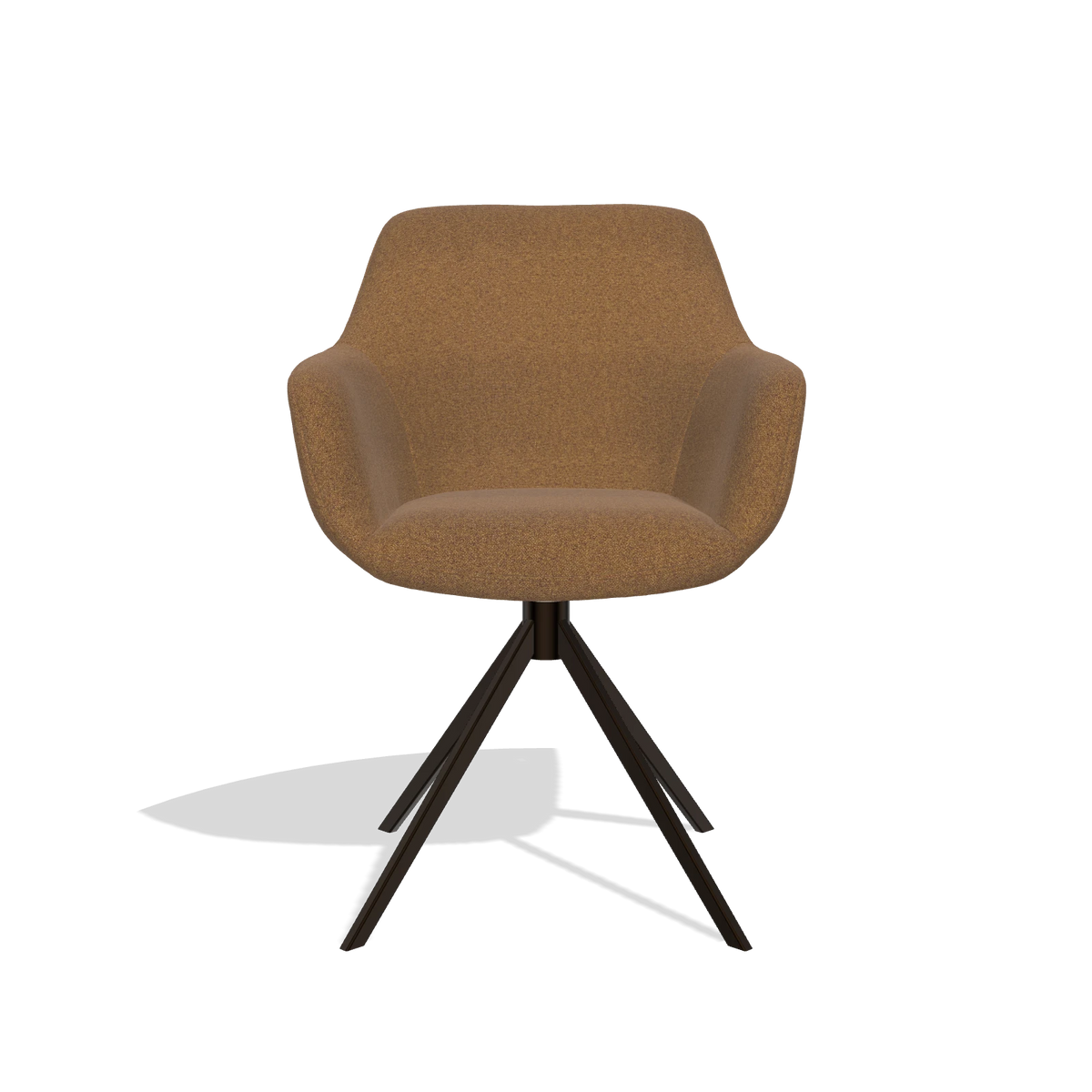 Esszimmerstuhl Pavia 6687 in Stoff Glory 16 (Braun), Drehfuß in Espresso, Vorderansicht
