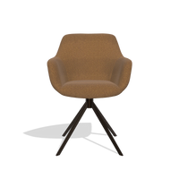 Esszimmerstuhl Pavia 6687 in Stoff Glory 16 (Braun), Drehfuß in Espresso, Vorderansicht