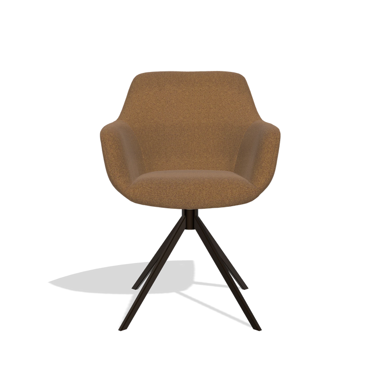 Esszimmerstuhl Pavia 6687 in Stoff Glory 16 (Braun), Drehfuß in Espresso, Vorderansicht