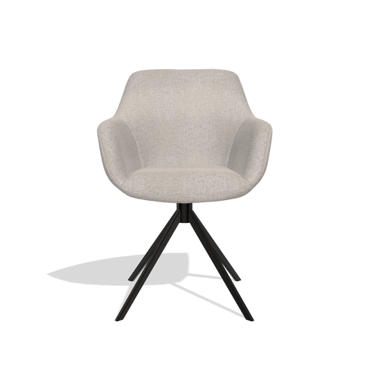 Chaise de salle à manger Pavia 6687 en tissu Glory 196 (vieux rose), pied pivotant en noir, vue de face