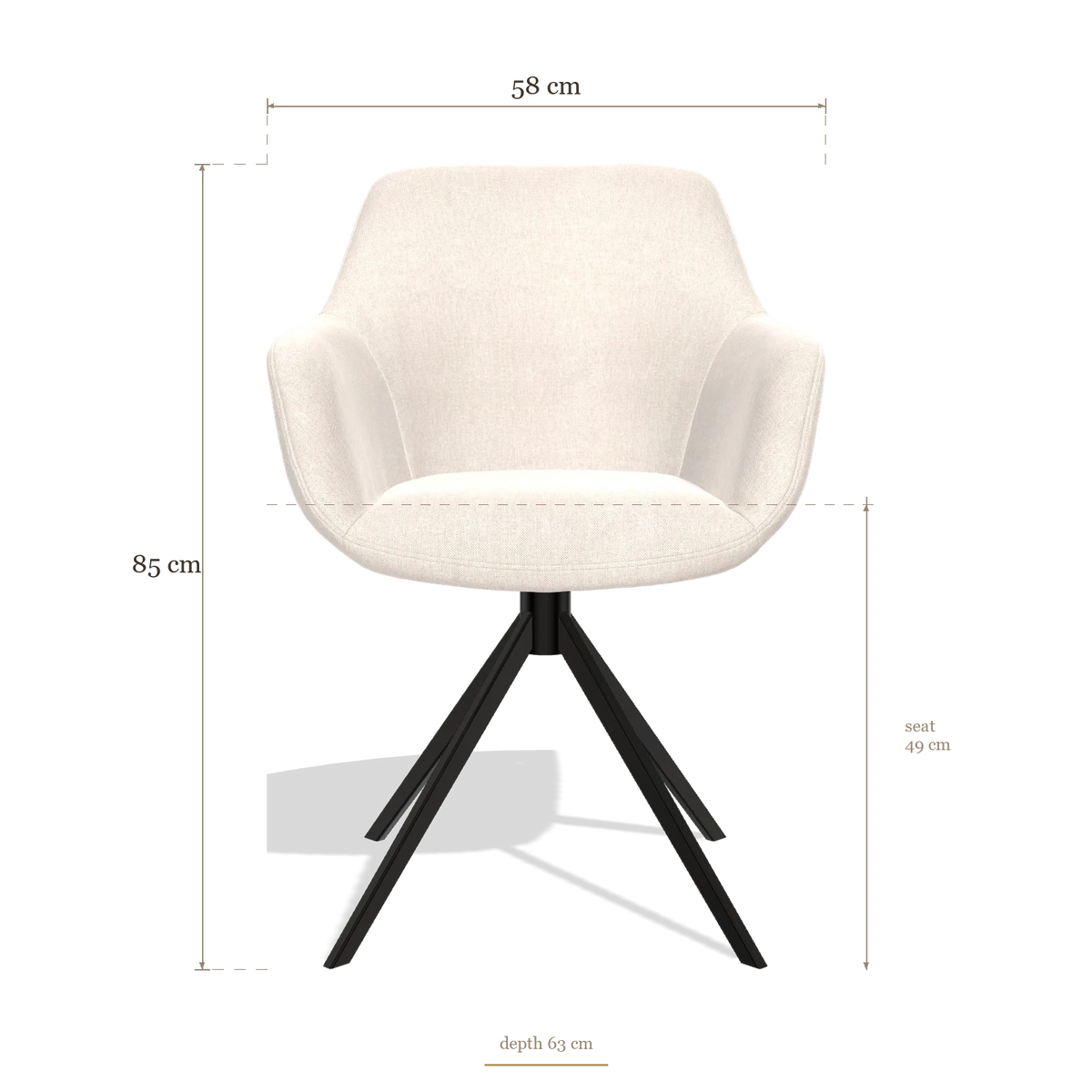 Esszimmerstuhl Pavia 6687, Maße 58 x 63 x 85 cm