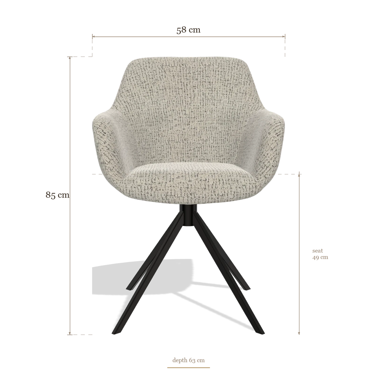 Esszimmerstuhl Pavia 6687, Maße 58 x 63 x 85 cm