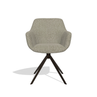 Dining Chair Pavia 6687 in Lodge 05 fabric (taupe), espresso swivel base, front view