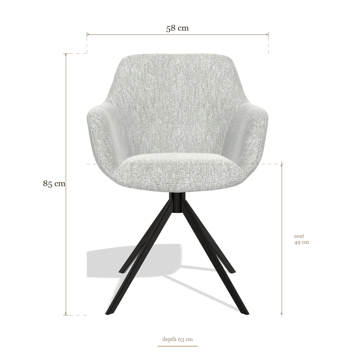 Dining Chair Pavia 6687, dimensions 58 x 63 x 85 cm