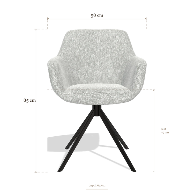 Dining Chair Pavia 6687, dimensions 58 x 63 x 85 cm