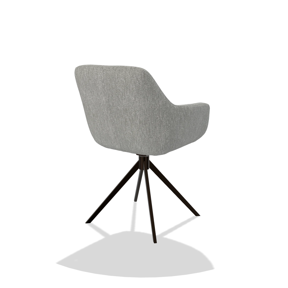 Dining Chair Pavia 6687 in Lodge 60 fabric (greige), espresso swivel base, back angled view