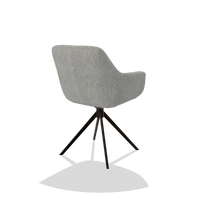 Dining Chair Pavia 6687 in Lodge 60 fabric (greige), espresso swivel base, back angled view