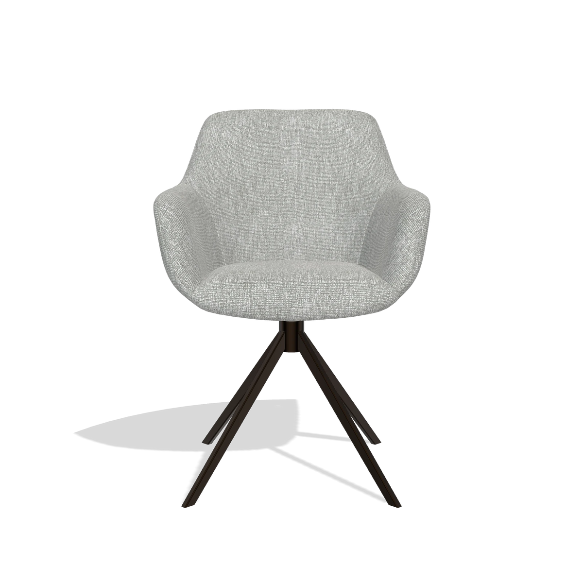 Dining Chair Pavia 6687 in Lodge 60 fabric (greige), espresso swivel base, front view