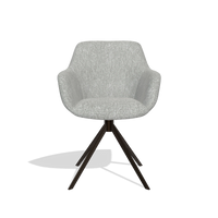 Dining Chair Pavia 6687 in Lodge 60 fabric (greige), espresso swivel base, front view