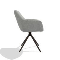 Dining Chair Pavia 6687 in Lodge 60 fabric (greige), espresso swivel base, side view