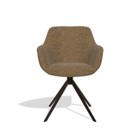 Silla de comedor Pavia 6687 en tela Mito 14 (marrón), base giratoria en espresso, vista frontal