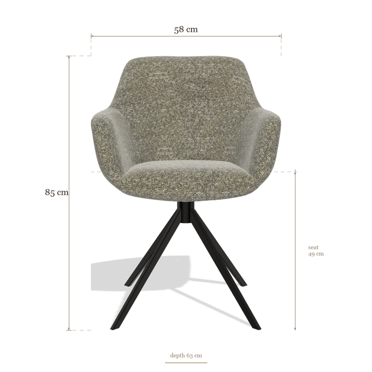 Sedia da pranzo Pavia 6687, dimensioni 58 x 63 x 85 cm
