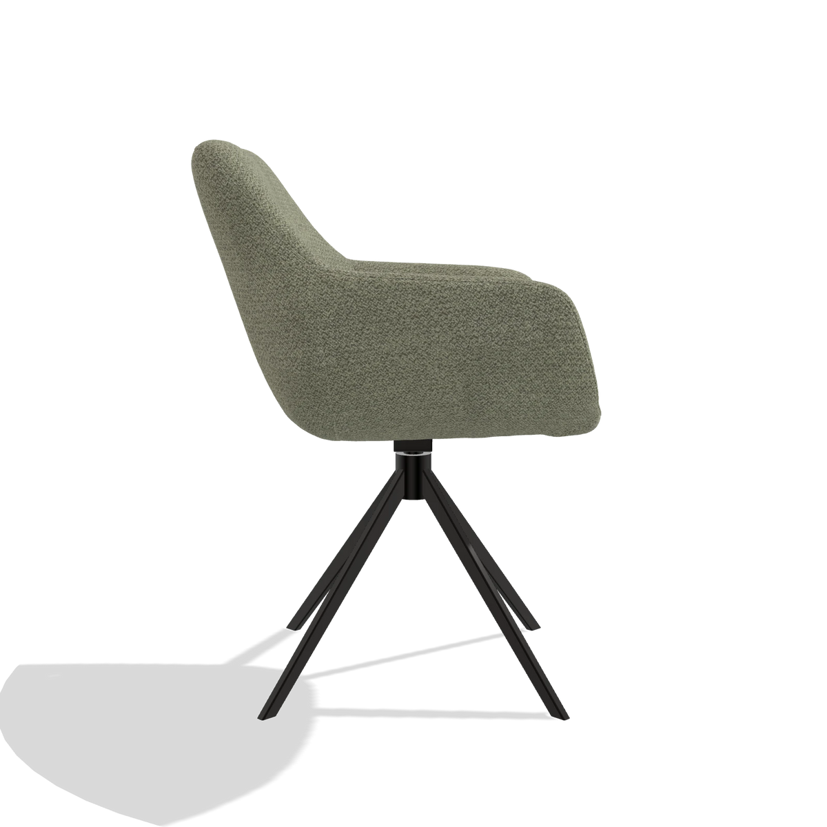 Esszimmerstuhl Pavia 6687 in Stoff Rhythm 206 (Taupe), Drehfuß in Schwarz, Seitenansicht